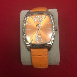 Orange leather watch